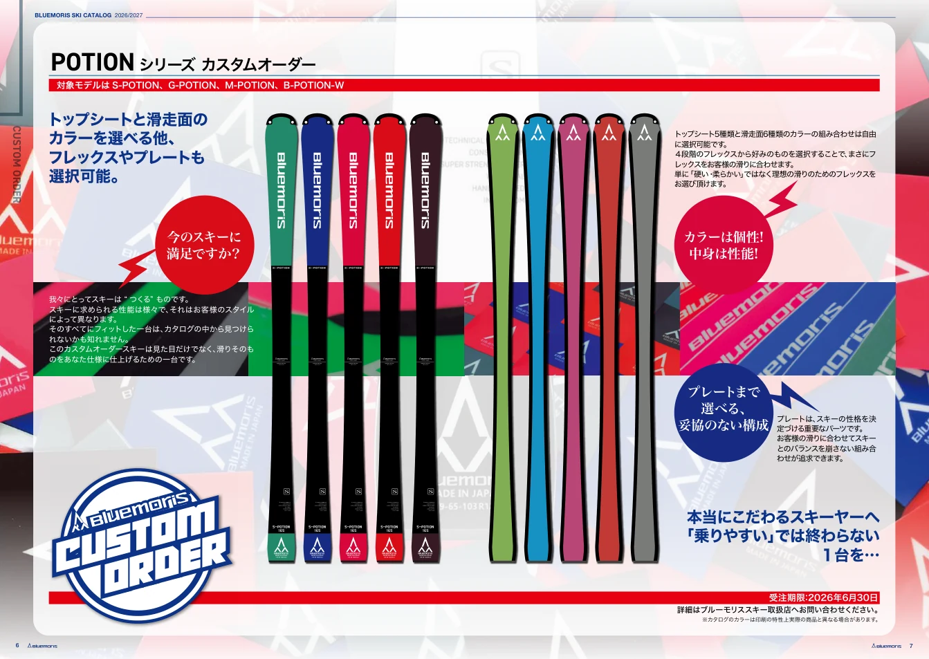 Bluemoris POTIONシリーズ カスタムオーダー公式PDFページ